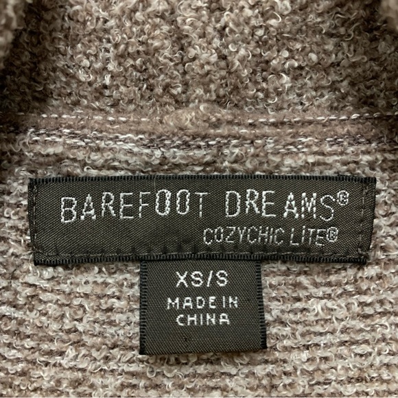 Barefoot Dreams CozyChic Lite Circle Cardigan Cocoa Pearl Heather XS-S Pockets - Picture 9 of 10